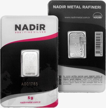 5g Srebrna Sztabka | Nadir Metal Rafineri