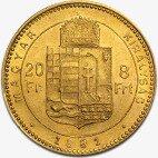 8 Forintów / 20 Franków Węgry Złota Moneta | 1870 - 1892