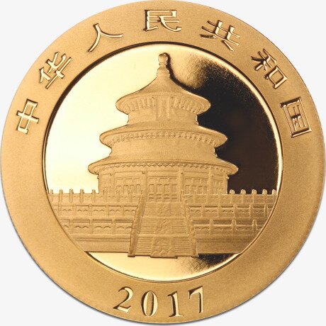 Золотая монета Китайская Панда 8 г 2017 (China Panda)