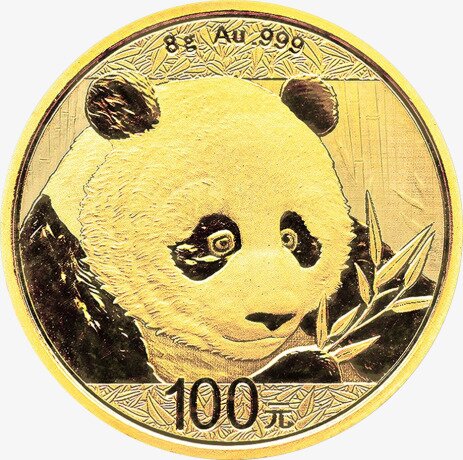 Золотая монета Китайская Панда 8 г 2018 (China Panda)