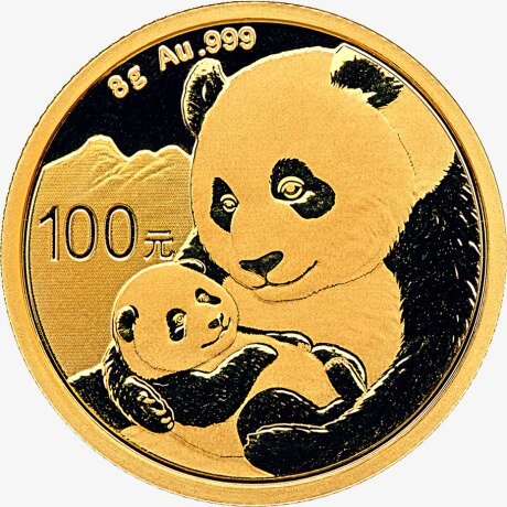 Золотая монета Китайская Панда 8 г 2019 (China Panda)