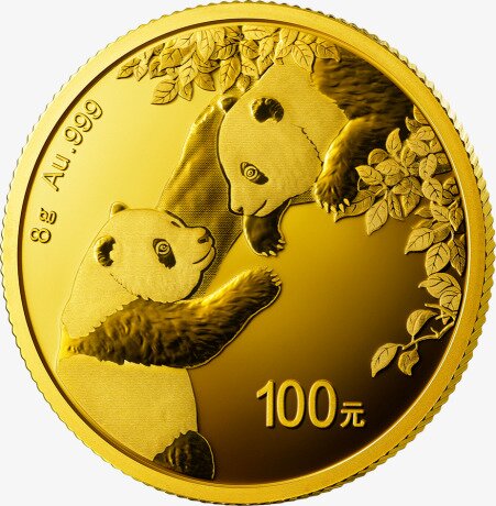 8g China Panda Gold Coin | Damaged