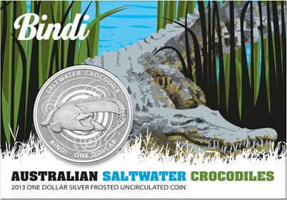 1 oz Australian Saltwater Crocodiles | Bindi | Argento | Satinato | 2013