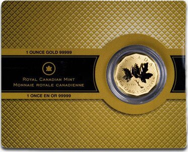 Золотая монета Канадский кленовый лист 1 унция 999.99/1000 (Maple Leaf)