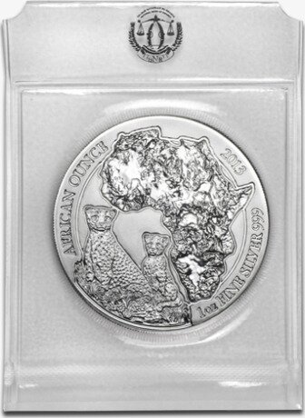 Серебряная монета Гепард Руанда 1 унция 2013 (Cheetah)