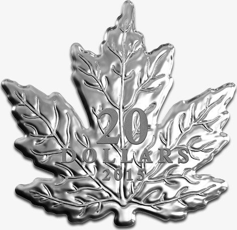 Канадский кленовый лист 1 унция 2015 Серебряная монета (Cut-out Maple Leaf)