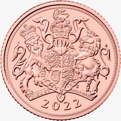 Золотая монета Соверен Елизаветы II 1/2 (Sovereign Elizabeth II) 2022