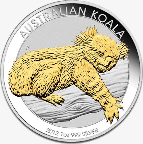 Серебряная монета Коала 1 унция 2012 Позолоченный выпуск (Silver Koala)