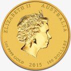 Золотая монета Лунар II Год Козла 1 унция 2015 (Lunar II Goat)
