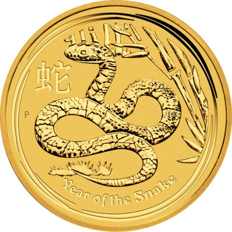 Золотая монета Лунар II Год Змеи 1/10 унции 2013 (Lunar II Snake)