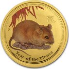 Золотая монета Лунар Год Крысы 1 унция 2008 (Lunar Mouse Colorized)
