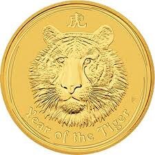 Золотая монета Лунар II Год Тигра 1/2 унции 2010 (Lunar II Tiger)