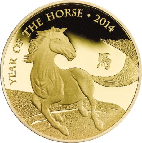 Золотая монета Лунар Великобритании Год Лошади 1 унция 2014 (Lunar UK Horse)