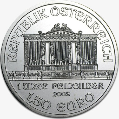 Серебряная монета Венская Филармония 1 унция разных лет (Vienna Philharmonic)