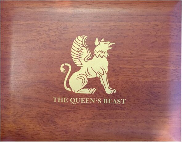 Cofanetto in legno per Queen's Beasts 10 x 1/4 oz oro