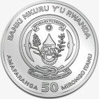Серебряная монета Гепард Руанда 1 унция 2013 (Cheetah)