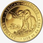 Золотая монета Африканская Дикая Природа Сомалийский Слон 1/10 унции 2016